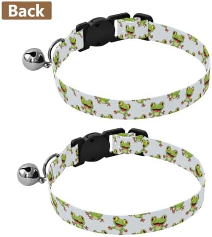 Cute Frogs White Easy to Wear Dog Collar 2 Pack Dog Collars for Small Dogs