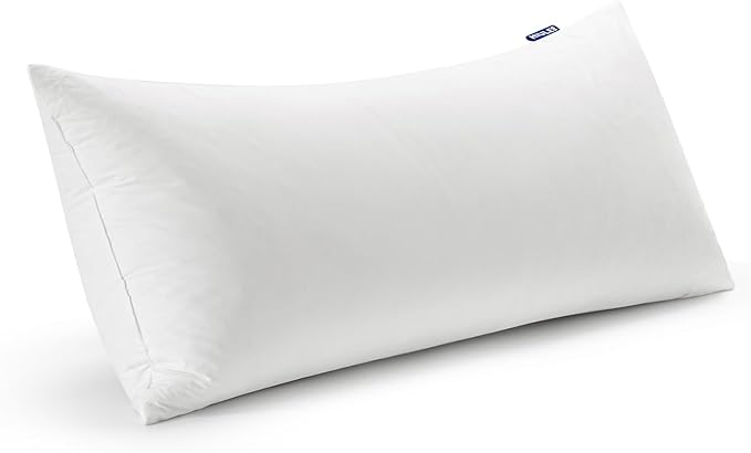 MIULEE Feather Pillow Insert 16x26, Throw Pillow with Cotton Cover | Fluffy and Plump, Decorative Pillows for Sofa Bed Couch, Double-Layer Down-Proof Cotton Cover