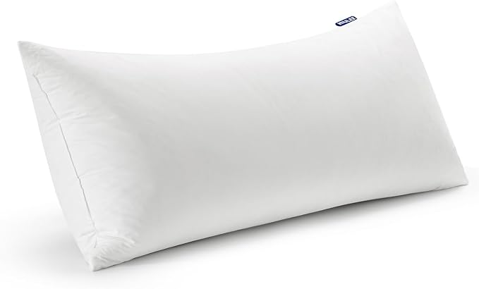 MIULEE Feather Pillow Insert 14x36, Throw Pillow with Cotton Cover | Fluffy and Plump, Decorative Pillows for Sofa Bed Couch, Double-Layer Down-Proof Cotton Cover