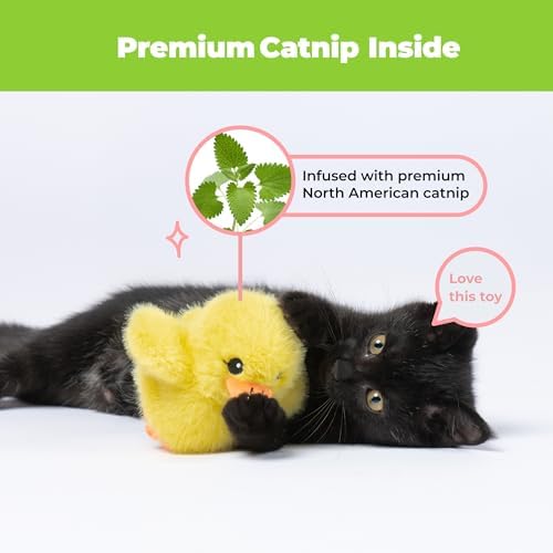 Best Pet Supplies Catify Interactive Flapping Cat Toy - Duckling, Yellow
