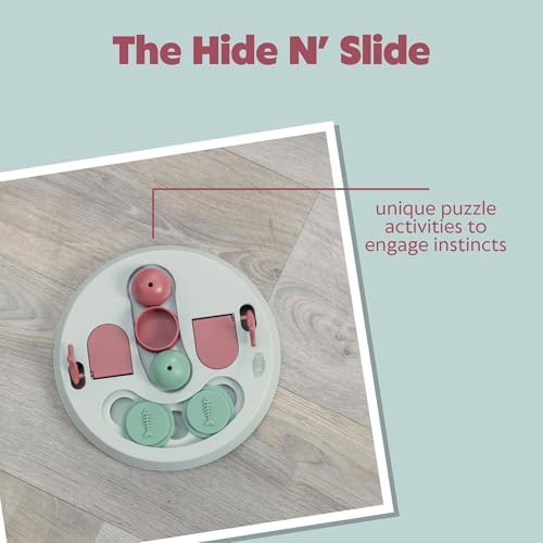 TRIXIE Cat Activity Hide 'N Slide Strategy Game – Cat Puzzle Toy with Treat Dispenser for Mental Stimulation – Interactive Puzzle Feeder for Enrichment Exercises – 9.1 in, ø 23 cm