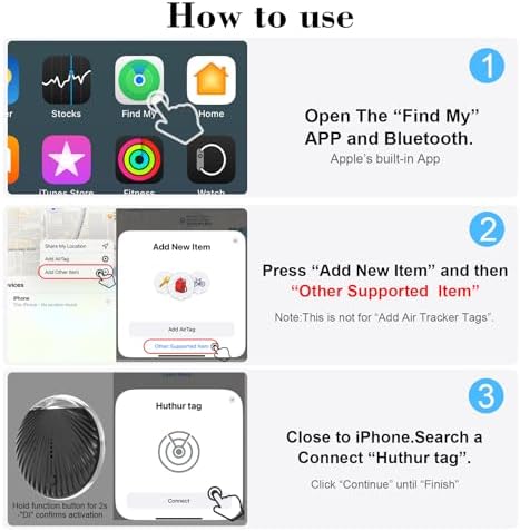Air Tracker Tags-4 Pack, [MFi Certified] Smart Tag, Pet Bluetooth Tracker for Apple Find My, IP68 Waterproof,Replaceable Battery, Key Finder and Item Locator for Keys, Luggage, Pets, Wallet (iOS Only)