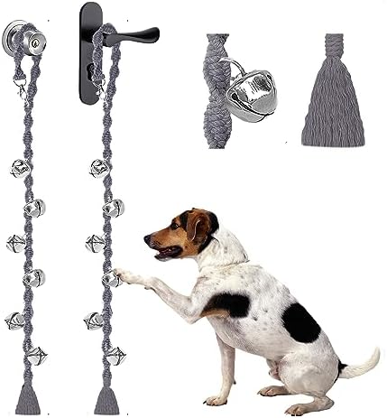 Dog Bells to Go Outside, Potty Training Bell, Handmade, Adjustable | Handmade with Premium Yarn, Twisted Style, Clear Jingle, Dog Potty Bell, Dog Door Bell.