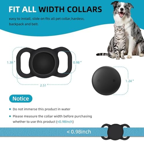Android Smart GPS Dog Collar, Anti-Lost Tag No Subscription GJGAZ3-1P
