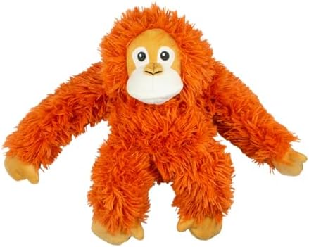Tall Tails Orangutan Rope Body Dog Toy – Durable Plush Squeaky Dog Toy for Snuggling & Play