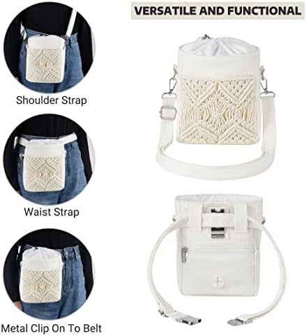 Mkono Dog Treat Pouch, Treat Pouches for Pet Training 3 Ways to Wear Dog Treat Bag Hand-Free Dog Walking Fanny Pack with Adjustable Waist Belt, Shoulder Strap, Poop Bag Dispenser