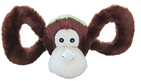 Jolly Pets Tug-A-Mal Monkey Squeaky Tug Dog Toy, Small