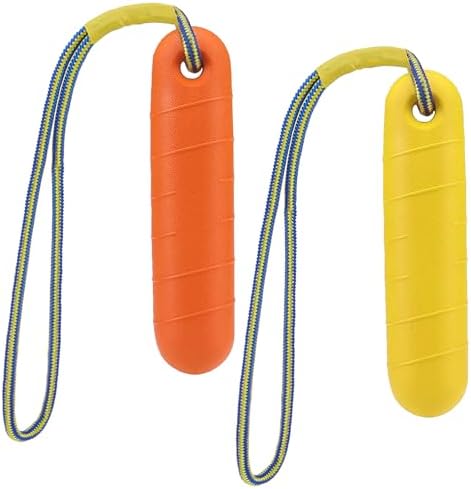 PUPTECK Interactive Dog Pool Toys Water Floating Toys Fetch Training Bumpers 2 Pack, Yellow & Orange