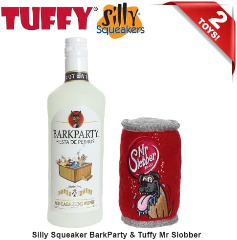 SILLY SQUEAKERS Tuffy® Can Liquor Bottle Dog Toys: Ultra Durable Plush Toy with Multiple Layers & Reinforced Seams, Washable and Floats, Original Construction