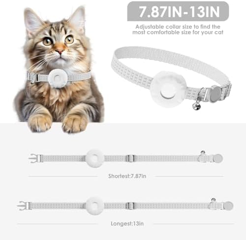 GPS Tracker for Cats-No Monthly Fee, Cat Tracker,Compatible with Apple Find My App (Only iOS), Waterproof Pet Tracker,Real-Time Cat Collar for Pets,Kids,Luggage & Assets | 367-Day Battery Life|(White)