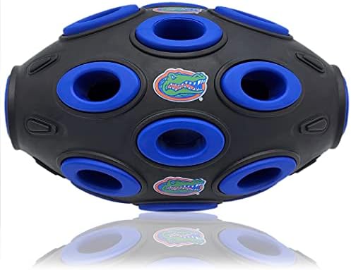Pets First NCAA Florida Gators Football Treat Dispensing Toy for Dogs and Cats, Rubber Ball Dog Toy, Interactive Fun Dog Treat Toy, Natural Rubber Dog Feeding Toy