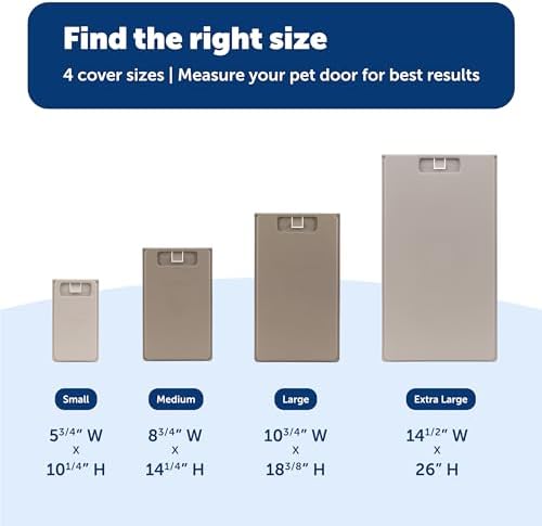PetSafe Closing Panel Pet Door Cover, Durable Plastic, XL Tan 14 in x 26 in