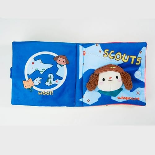 Dog Snuffle Sound Book Crinkle Hide Treat Puzzle (Scout)