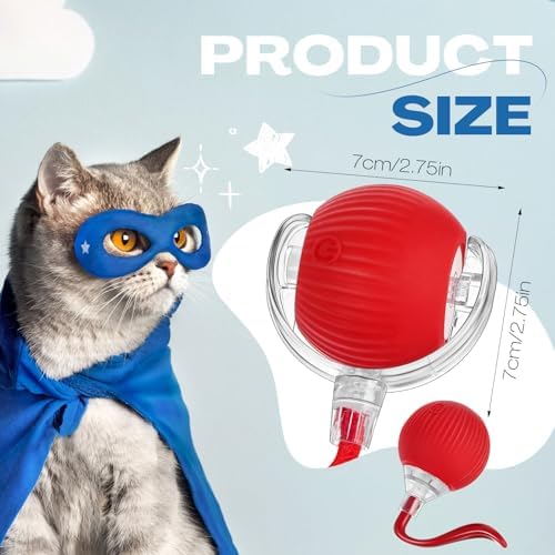 VioraWhite 2 Pcs Interactive 360° Rolling Cat Dog Toy Ball, Electric Cats Ball Toy Smart Automatic Self Rolling Dogs Balls Smart Electric Toys for Dog Cat