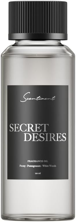 Scentiment Diffuser Oil - Secret Desires | Aromatherapy Fragrance | Inspired by 5-Star Hotels | Notes of Lemon Crème, Vanilla, Raspberry, Pomegranate & Peony (120 mL)