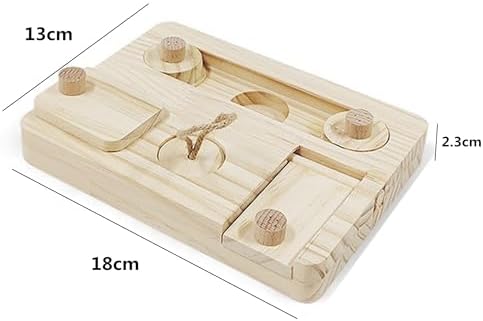 alfyng Guinea Pig Foraging Toys-6 in 1 Hamsters Wooden Interactive Toys