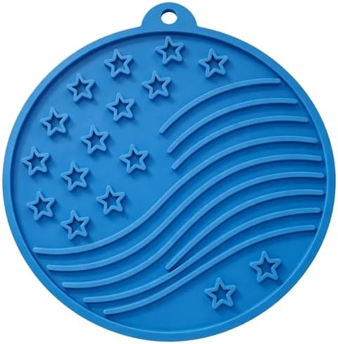 SodaPup USA K9 Stars and Stripes eMat – Durable Enrichment Feeder Lick Mat for Dogs & Cats, Non Toxic Pet Safe Food Safe Material, Made in USA, Slow Feeder for Calming & Digestive Health