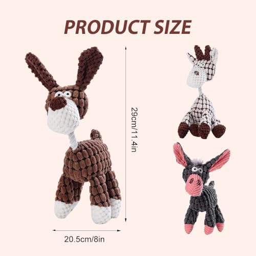 2026 New Dog Toys, Indestructible Plush Dog Toy for Aggressive Chewers, Interactive Squeaky Soft Puppy Chew Toy, Durable Teething Toys for Small Medium Large Dogs (Black+White)