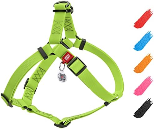 WAUDOG Waterproof Dog Harness with QR Code Tag & Metal Clasp