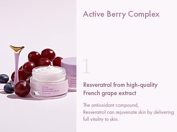 Dr.Ceuracle Vegan Active Berry Firming Eye Cream with Applicator - Hydrating Resveratrol Eye Treatment for Dark Circles and Puffiness, Korean Skincare for Stocking Stuffers (32g / 1.12 oz.)