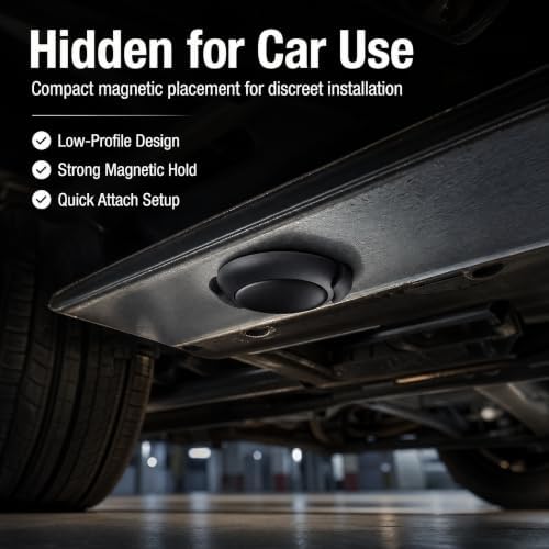 GPS Tracker for Vehicles – No SIM Required, Hidden Magnetic Car Tracker, Real-Time GPS Tracking for Kids, Car, Pets, No Monthly Fee, Works with Apple Find My, 2026 Upgraded (Black)