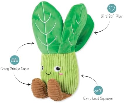 Fringe Studio I'll Be Bok Plush Dog Toy, Cabbage Pet Toy, PetShop Collection (314772)