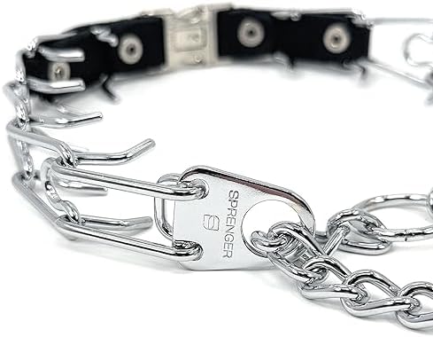 Herm Sprenger 3mm Prong Collar for Dogs Training - Quick Release Buckle & Swivel Ring for Easy Use - Made of Durable Steel Chrome Plated in Germany for Large Dogs (3mm Prongs, 20-26" Neck)