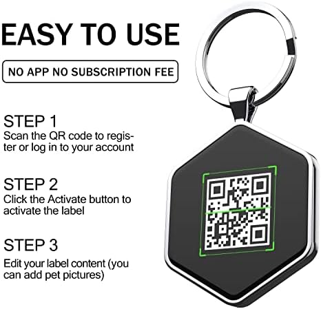 Dog Tags Personalized Pet ID Tags - QR Code Customize Dog Cat Tag - Pet Online Profile Display Pet Information