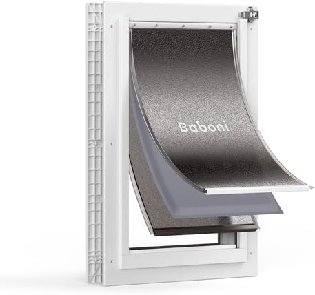 Baboni Dog Door for Door,Durable Plastic Frame,Large