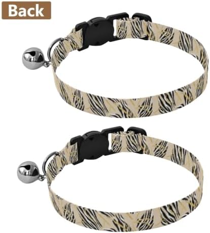 Zebra Stripes Beige Adjustable Buckle Small Dog Collar 2 Pack Comfortable Cat Collar