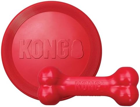KONG Goodie Bone and Flyer Dog Toy Set, for Small Dogs