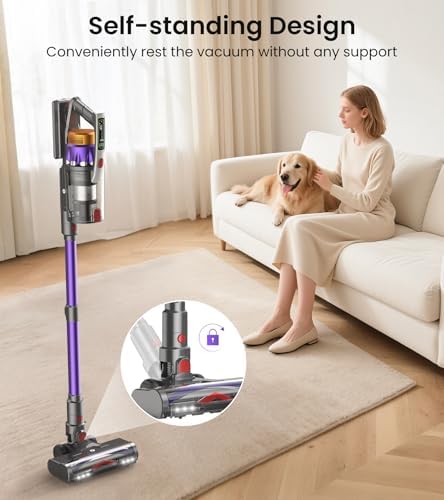 NADALY Cordless Vacuum Cleaner, 650W 55KPa 70 Mins Self-Standing Stick Vacuum, Lightweight Vacuum for Everyone, Anti-Tangle, 1.8L Capacity, Vacuum Cleaners for Home Pet Hair Hardwood Floors Carpet