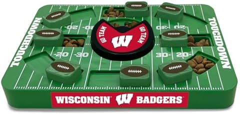 Pets First NCAA Wisconsin Large Puzzle Toy - Interactive Dog Treat & Slow Feeding Toy