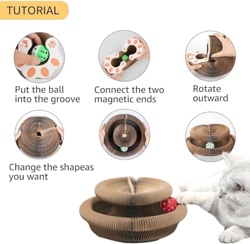 SREBAY Cat Toy Interactive, Accordion Kitty Wheel Exerciser