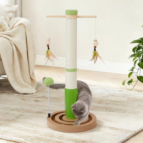 25.79" Cat Scratching Post Tower for Kittens, Sisal Small Cat Scratch Post