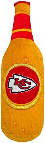 Best Plush CAT Toy - NFL Kansas City Chiefs Complete Set of 3 Piece Cat Toys Filled with Fresh Catnip. Incld: 1 Helmet Cat Toy, 1 Football Cat Toy with Feathers, & 1 Beer Bottle. Beautiful Team Logos