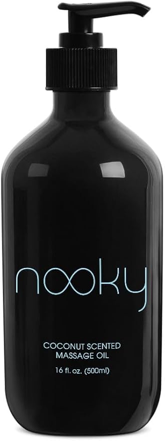 Nooky Massage Oil with Fractionated Coconut Oil for Massaging 16 Ounce (Coconut)