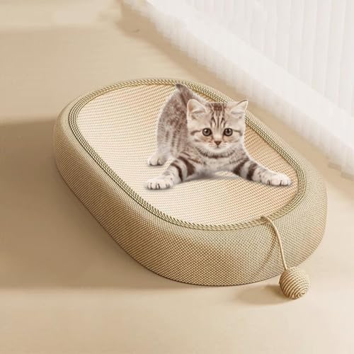 Cat Scratcher Lounge with Interactive Toy Ball Training Kitten Scratcher Board Pad Sofa Furniture Protection for Pet Gift, Large