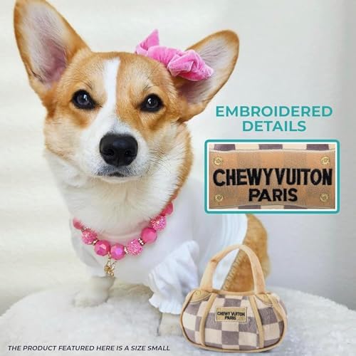 Haute Diggity Dog Chewy Vuiton Handbag Plush Dog Toy, Designer Parody Toy