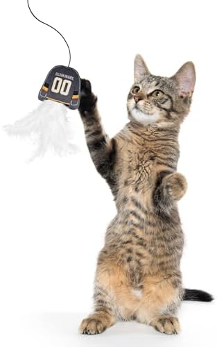 Pets First NHL LAS Vegas Golden Knights Team Jersey Wand with CAT NIP, Cat Toy Jersey Shaped Plush Teaser Toy for Cats & Kittens - Interactive Pet Toy for Play & Exercise