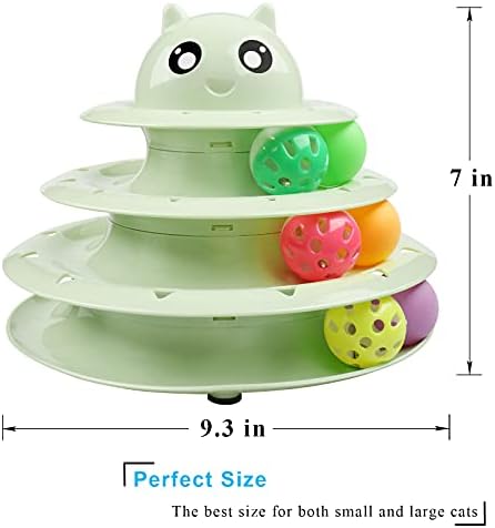UPSKY Cat Toy Roller 3-Level Turntable Cat Toys with Six Colorful Balls | Puzzle Kitten Toys, Sturdy Structure, Detachable Design, Easy to Assemble, Anti-Slip, Reduces Boredom for Indoor Cats