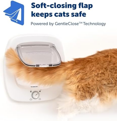 PetSafe Big Cat Door Interior and Exterior Pet Door for Cats, Small Dogs and Multi-Pet Households Push-&-Turn 4-Way Locking Mechanism for Extra Security Soft Close Flap_for Added Safety (Pack of 4)