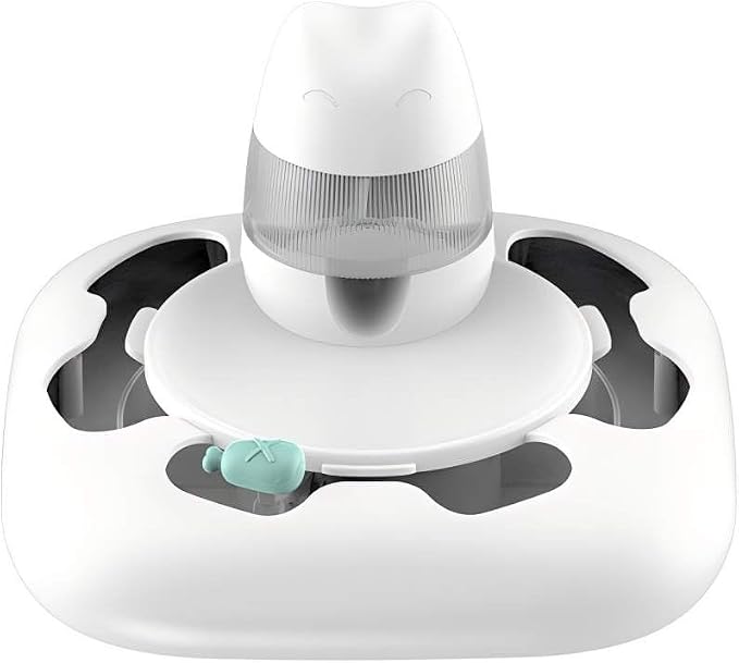 Interactive Cat Toy for Indoor Cats, Cat Enrichment Toy for Boredom and Mental Stimulation, Automatic Motion Hands-Free Play with Optional Treat Dispenser, Anti-Slip Base