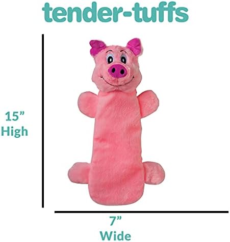 Snuggle Puppy Tender-Tuffs Bottle Cruncher Dog Toy, Squeaky Pig