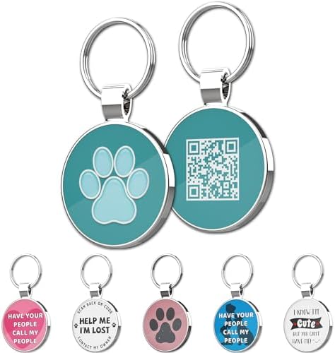 MYLUCKYTAG QR Code Pet ID | Personalized Dog & Cat Collar Tag | Online Profile with Instant Scanned Location Alert Email