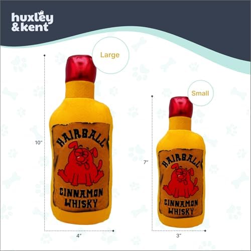 Huxley & Kent Power Plush Squeaky Dog Toy, Hairball Cinnamon Whisky, Sm