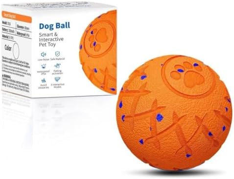 Moving Dog Toy, Interactive, Bouncing and Rotating, Silent Foam Material, IP54 Waterproof Rating, Smart Active Rolling, Stimulation Toys for Medium and to Keep Them Busy