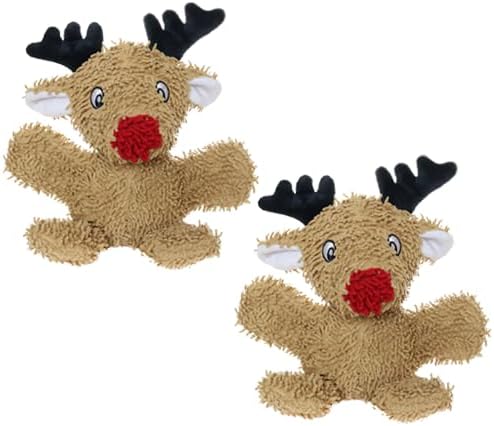 MIGHTY® 2 Pack Microfiber Medium Reindeer Ultra Durable Plush Dog Toy