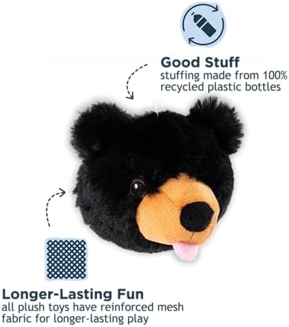 Tall Tails 2-in-1 Fetch Ball Dog Toy, Black Bear