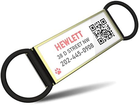 QR Code Dog Tag, Silent Slide-On Pet ID Name Tag for Dogs, Cats & Horses – Custom Personalized Noiseless Tag with Jingle-Free Fit & Online Profile Display